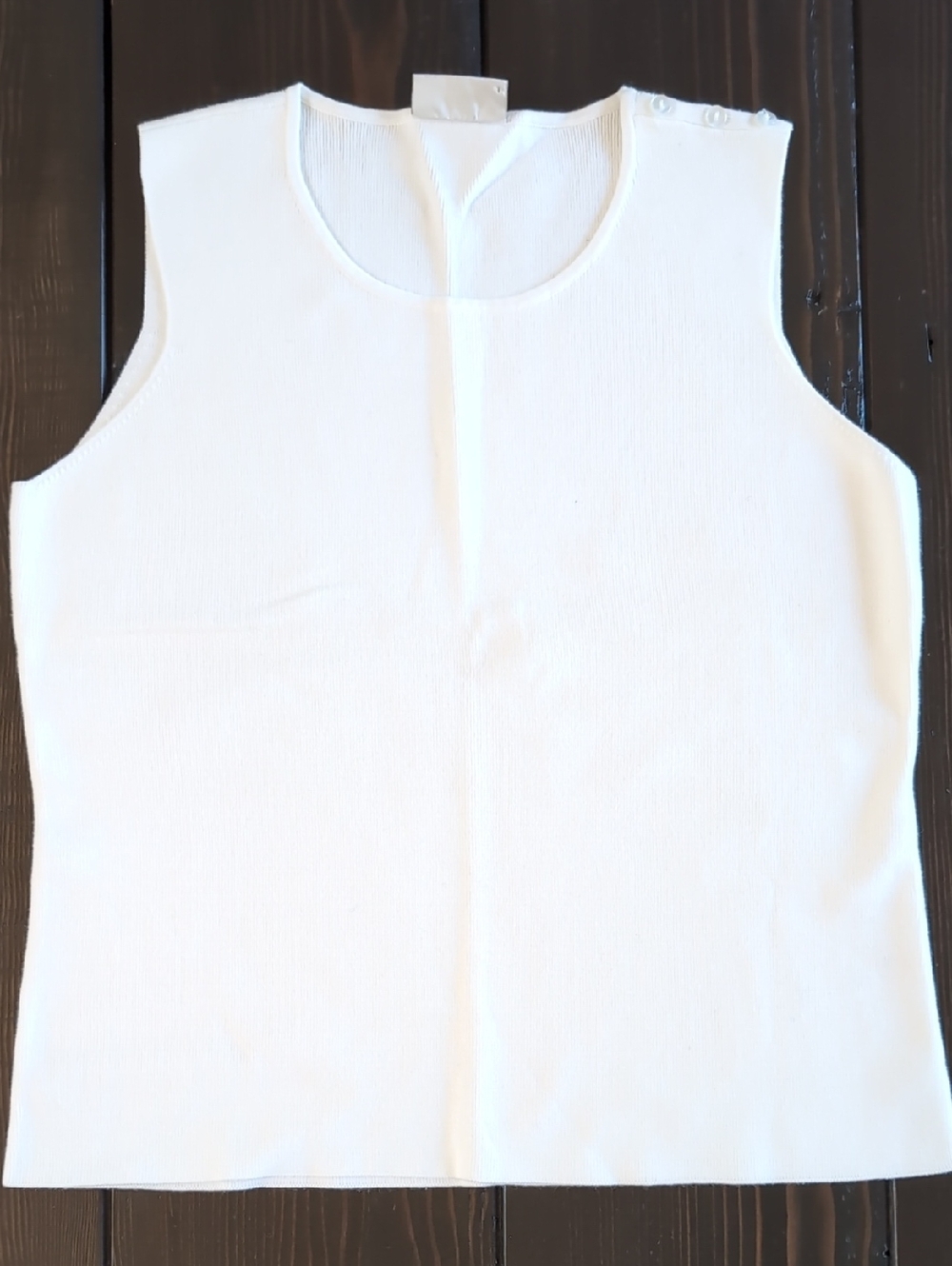 BHS Classic Sleeveless White Knit Top